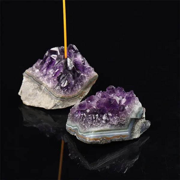 AMETHYST CLUSTER INSENCE HOLDER